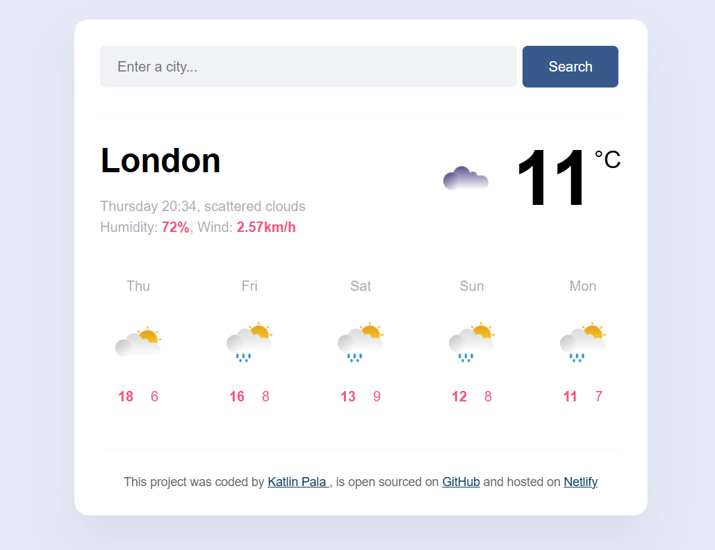 weather forecast project preview