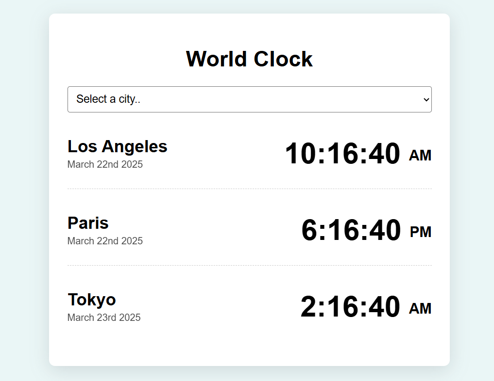 world-clock project preview